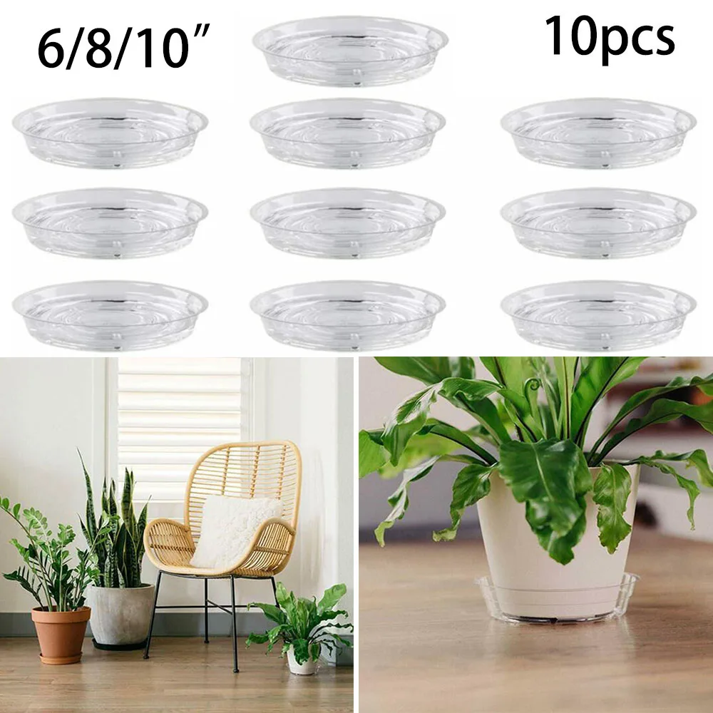 Drip Tray Saucer - 10 個園芸植物受け皿ドリップトレイキャッチ水ペットラウンドポットベースクリアスナックコンテナホルダーキャンディーガーデン用品