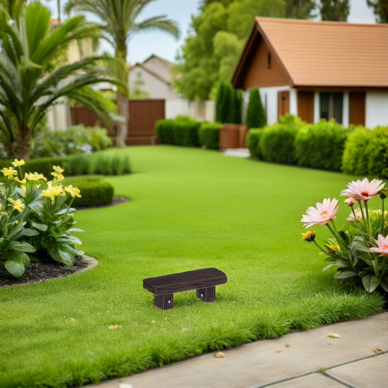 12個入り ミニチュア レジン製ベンチ、ヴィンテージデザイン - Bonsai Garden Landscape Design のレビューと価格