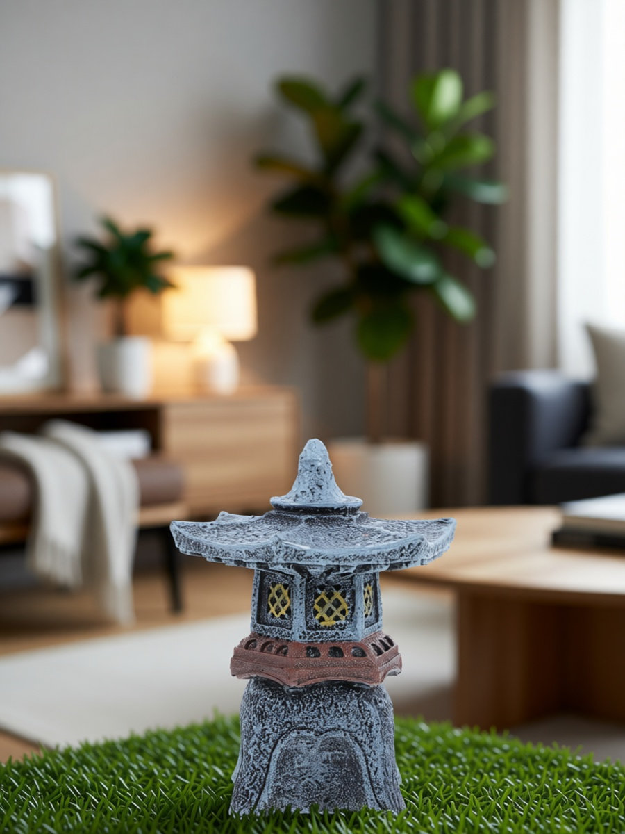 パゴダ型ランタン、樹脂製ガーデンオーナメント、レトロデザイン - Bonsai Garden Landscape Design のレビューと価格